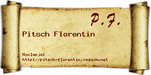 Pitsch Florentin névjegykártya
